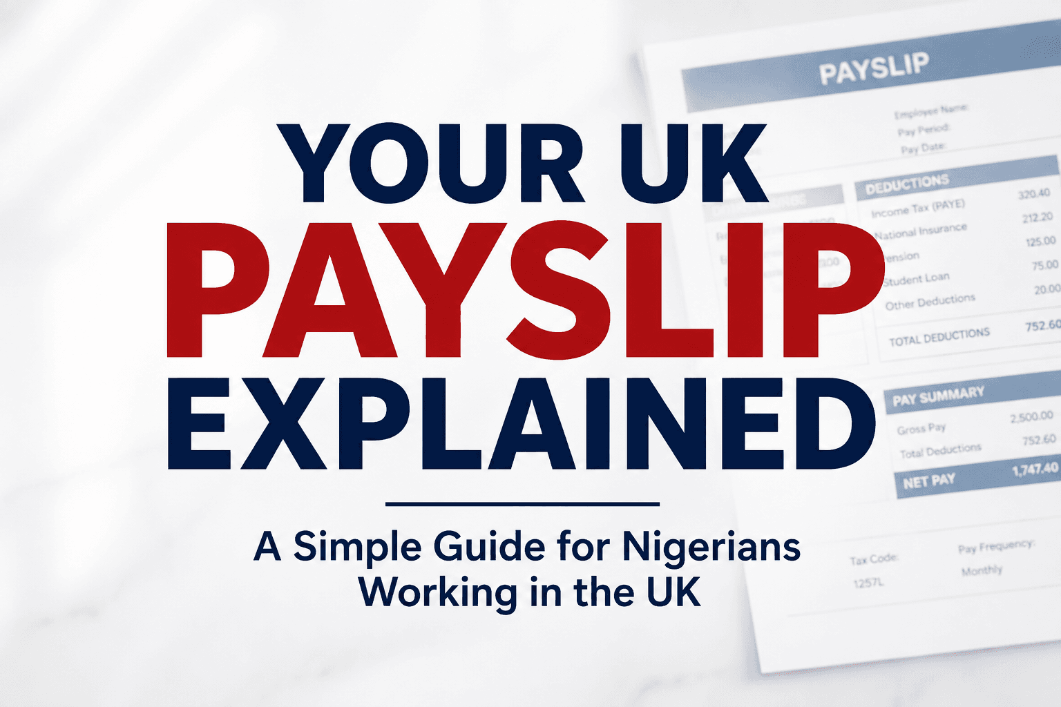 Your UK Payslip Explained: A Simple Guide for Nigerians Working in the UK