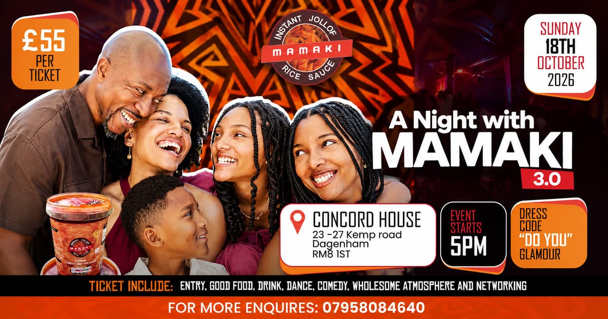 A Night with Mamaki 3.0 – Food, Music, Comedy & Networking in Dagenham