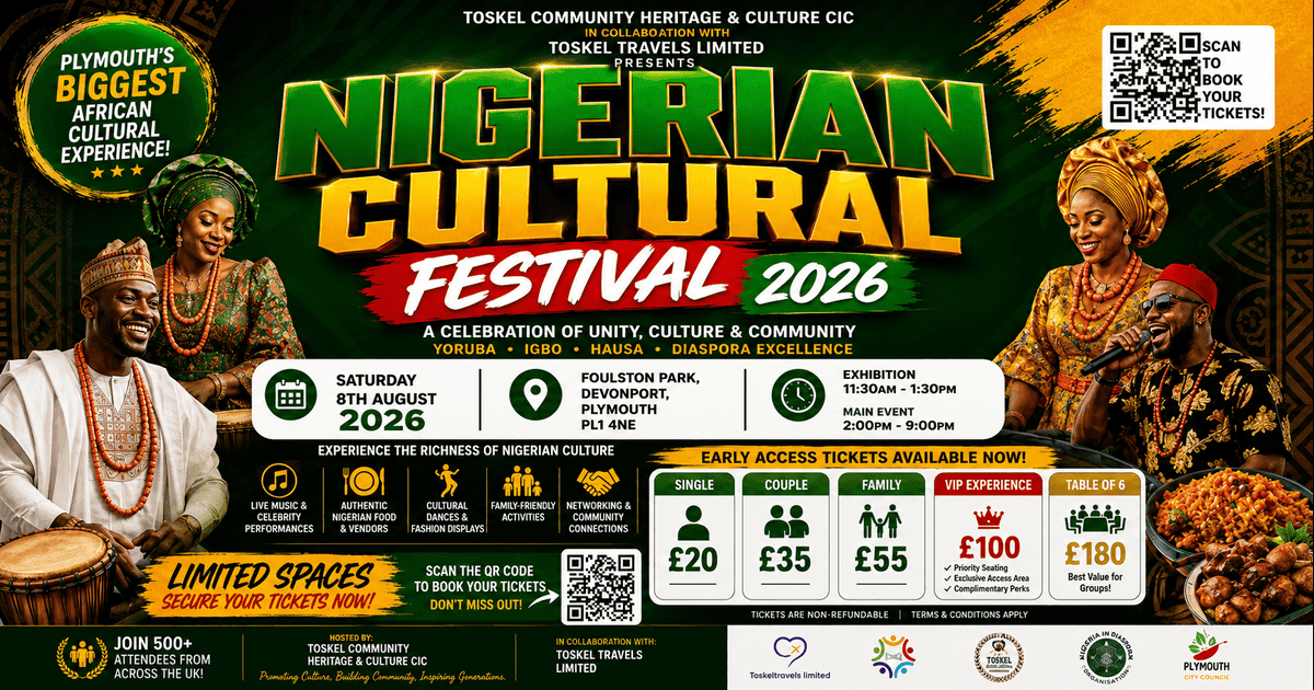 Nigerian Cultural Festival 2026 Is Coming to Plymouth – Here's Everything You Need to Know